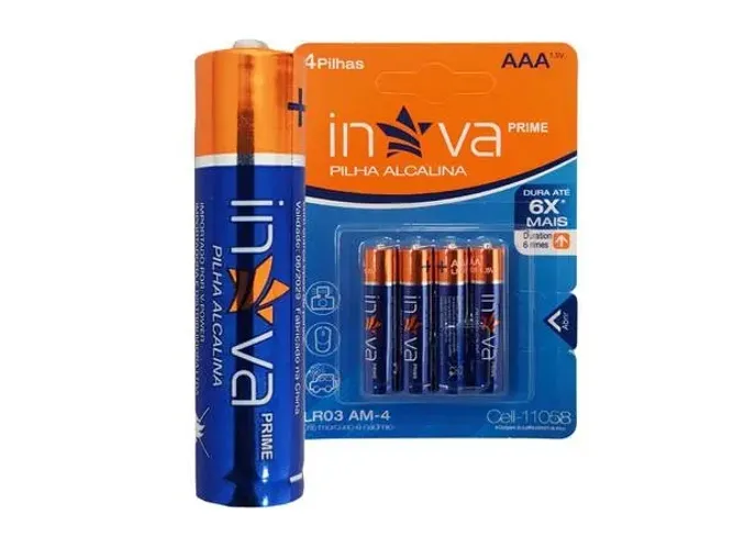 Kit 4 Pilhas Alcalina Palito Aaa Longa Duração Inova