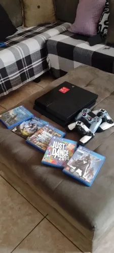 PS4 Fat + 3 Controles + Câmera Original + GTA V + Jogos | Completo