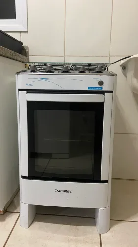 Fogão 4 Bocas Esmaltec Ágata (Branco / Mesa Inox)