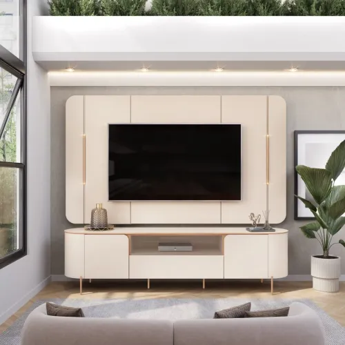 BANCADA COM PAINEL 100% MDF COM LED - PARA TV'S ATÉ 75?