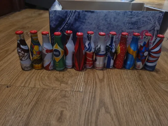 Coleção Mini Garrafinhas Coca-Cola Copa 2014 - Lote Com 12 Unidades