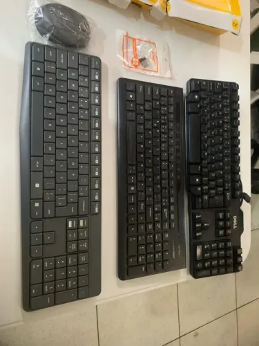 Teclados e 1 kit teclado e mouse sem fio