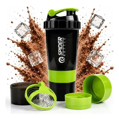 Coqueteleira 3 em 1 com Compartimentos para Academia 500ml