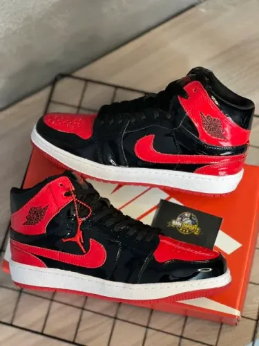 Tênis Nike Jordan 1 Low Verniz Vermelho Preto 34 ao 43 unissex tênis casual streetwear