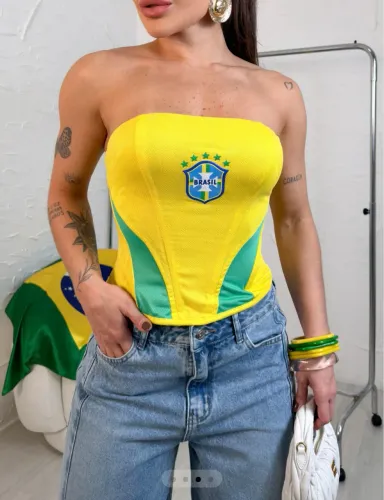Cropped copa do mundo 2026 tomara que caia
