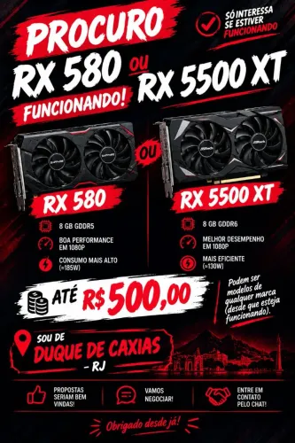 RX 580 OU RX 5500 XT