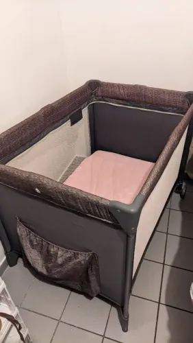 Berço Portátil 2 em 1 Cinza