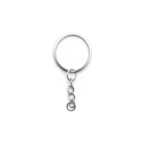 Kit de Chaveiros Metal 50 un · Simples 25mm + Elo 8mm · Prata
