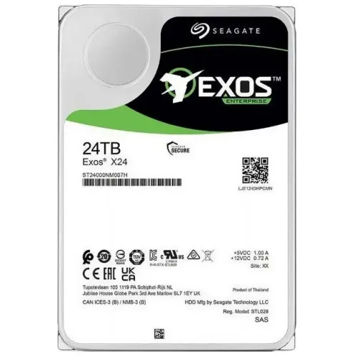 HD Seagate 24TB Exos X24 Enterprise 3.5" Sas 7200RPM - ST24000NM007H - Lacrado na caixa!