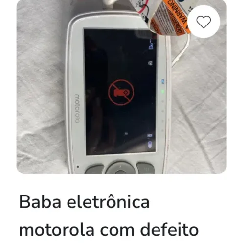 Babá eletrônica com defeito