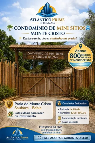 Seu Sítio Pertinho do Mar Na Praia de Monte Cristo