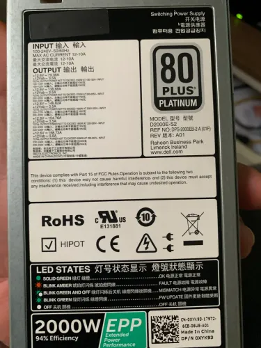 Fonte de servidor Dell 2000w mais adptador