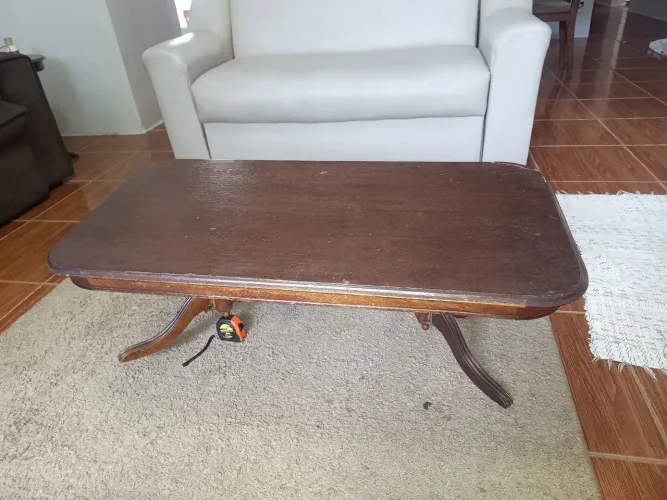 Mesa de Centro Colonial em Madeira Maciça - Para Restaurar