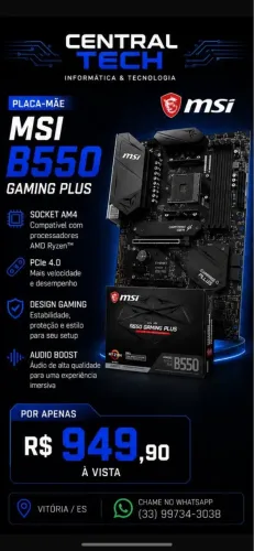 PLACA MÃE - MSI B550 GAMING PLUS
