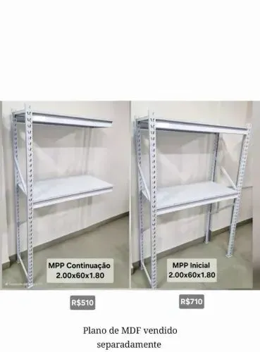 Mini Porta Pallet 2.00x0.60x1.80 Inicial c/02 Par Long.250Kg p/Mercado e Armazenagem