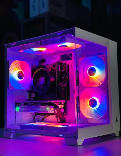 PC Gamer AMD Ryzen 5 4500, 16GB, RX 580 16GB - Branco - Em até 18x / Loja Física
