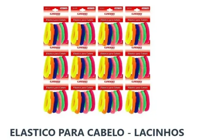 ELASTICO PARA CABELO - LACINHOS CARTELA C/ 6 UNIDADES