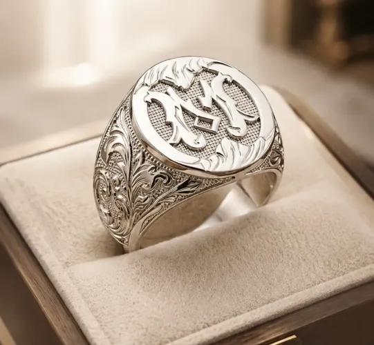 Anel Inicial em Arabesco em Ouro 18k 750