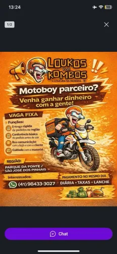 Vaga para motoboy
