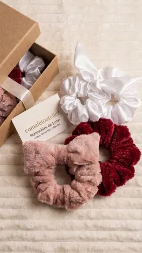 Scrunchies Premium veludo e cetim lembrancinhas 
