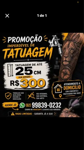 Promoção Tatuagem De 25 cm por 300!!!