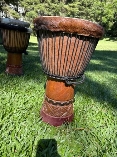 Djembe 12 Polegadas Africano Madeira Maciça 