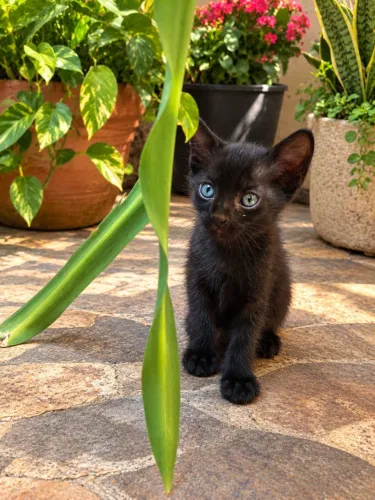 Gatinho preto 2 meses