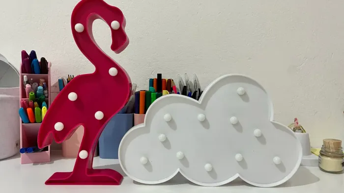Luminárias de LED Flamingo e Nuvem 