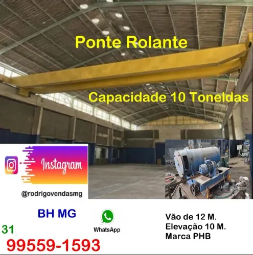Ponte rolante aço auto galpão armazém distribuição deposito logística comercio estoque