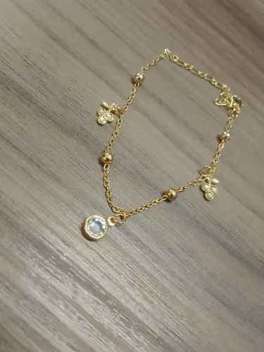 Pulseira de Zircônia Banhada a Ouro