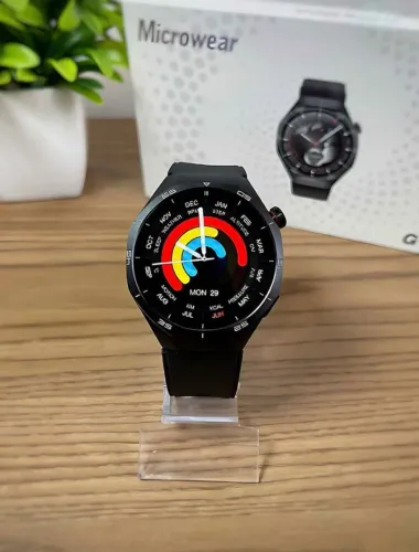 Smartwatch GT5 Pro Max Redondo Tela Super Amoled Faz e Recebe Chamadas Relógio Esportivo