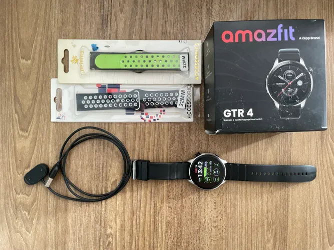 Amazfit GTR 4 AMOLED, GPS, Saúde e Esportes Caixa + Carregador Original