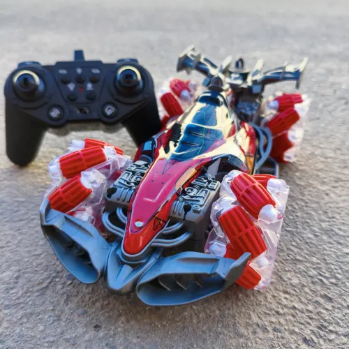 Carro Acrobático de Controle Remoto com Leds, música, efeito de fumaça e diversão