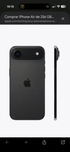 iPhone Air Black 256 GB americano sem detalhes!!