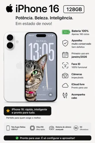 IPHONE 16 BRANCO 128gb