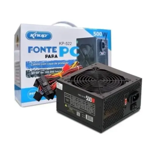 Fonte para computador ATX Gamer 500w Real, com PFC, nova com garantia