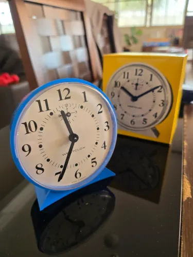 Despertador Westclox Vitória 2 Azul Vintage Original anos 80 novo na caixa funcionando