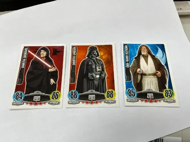 Cards Star Wars Guerra nas Estrelas Darth Vader Sidious Obi Wan Kenobi