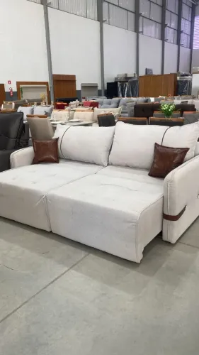 SOFA RETRATIL E RECLINAVEL TECIDO BOUCLE