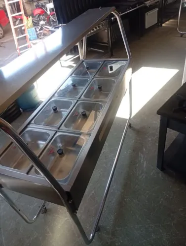 Cuba quente de 8 cubas toda no inox marca Pro gás tampas de vidro funcionando perfeito