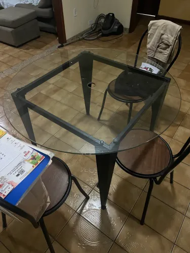 Mesa de Vidro Redonda