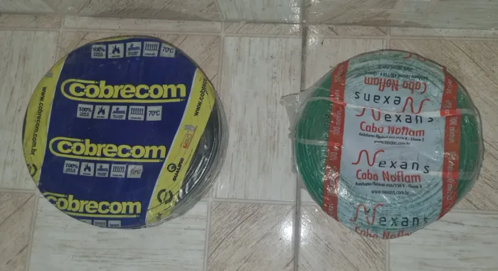 PROMOÇÃO: 2 Rolos Cabo / Fio Flex 100 Metros (4mm Cobrecom + 2.5mm Nexans)