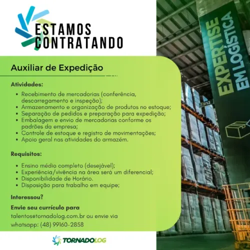Vaga Auxiliar de Expedição 