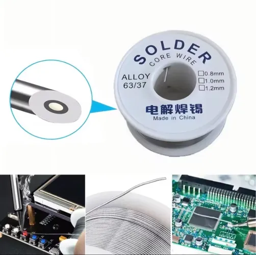 Fio de solda de estanho com núcleo de resina 50g-200g 63/37 diâmetro de solda 0.8mm/1.0mm
