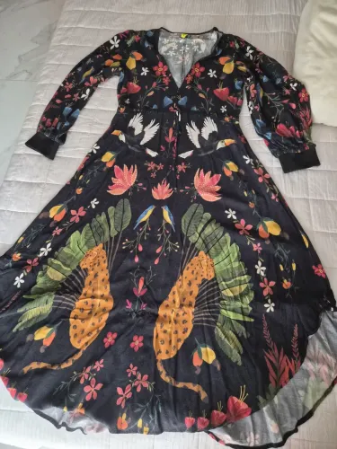 Vestido Midi com manga longa Farm Rio