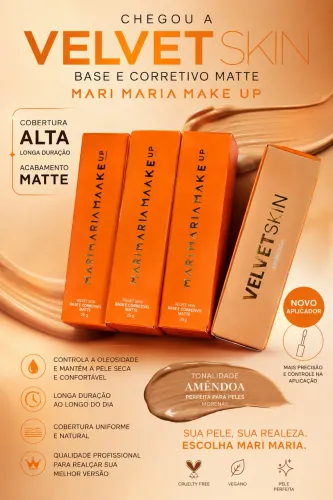? Kit com 3 Bases Mari Maria Velvet Skin De R$ 209,70 por R$ 179,90