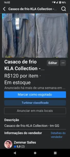 Casaco de Frio KLA Collection tm GG