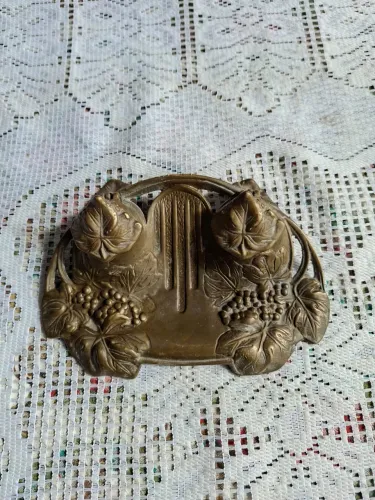 Tinteiro antigo em bronze estilo Art Noveau