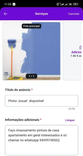 Pintor Josuel disponível