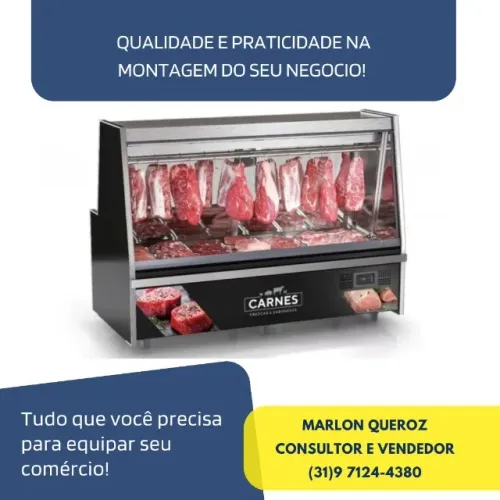 Balcão de Açougue 2 metros Gelopar com Iluminação